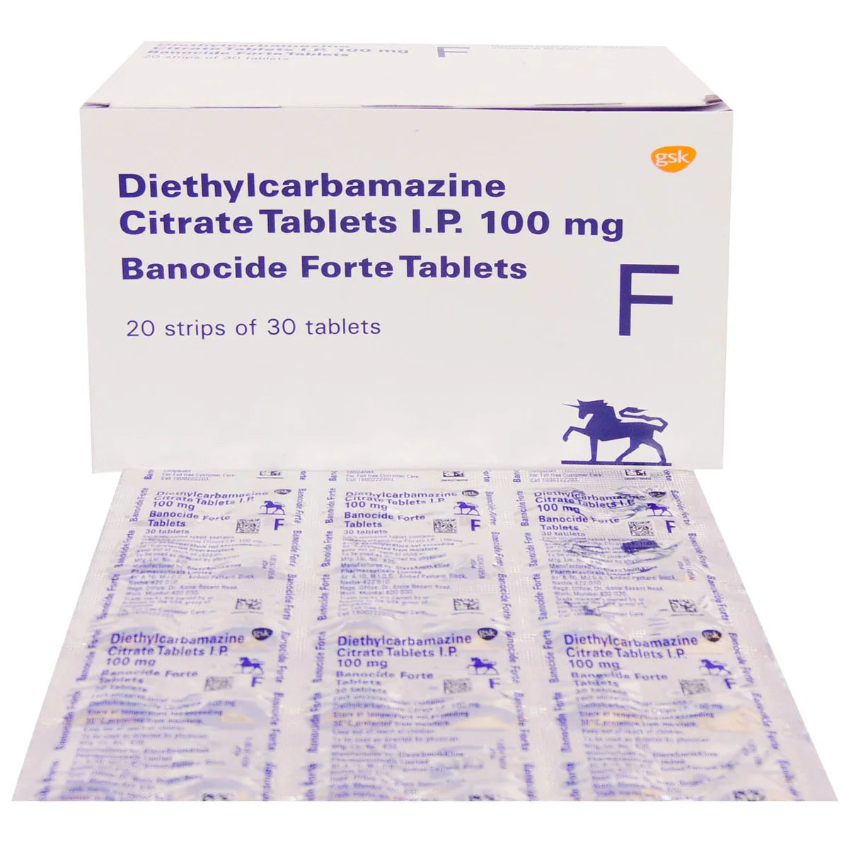 Banocide Forte 100 Mg (Diethylcarbamazine)